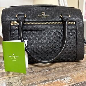 Kate Spade Black Textured Satchel